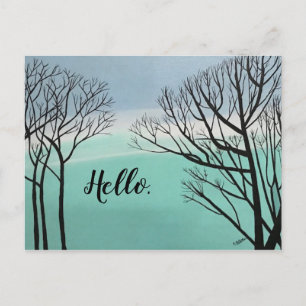 Cartão Postal Outono Árvores Silhouette Sky Clouds Alô Cartões-p