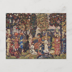 Cartão Postal Outono de Maurice Prendergast, Vintage Fine Art