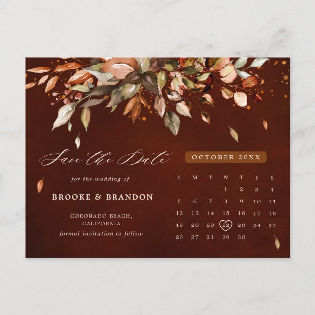 Cartão Postal outono deixa país russo salvar data (Frente)