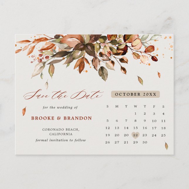 Cartão Postal outono deixa país russo salvar data (Frente)