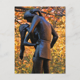 Cartão Postal outono do Central Park: Romeu e Julieta Estátua 01
