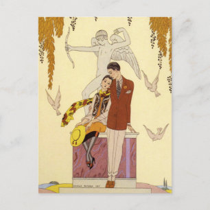 Cartão Postal Outono em França Art Deco