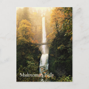 Cartão Postal outono em Multnomah Falls, OU