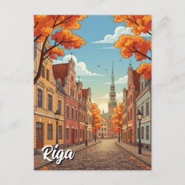 Cartão Postal Outono em Riga Letônia Viagem