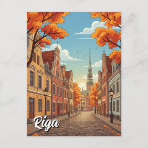 Cartão Postal Outono em Riga Letônia Viagem