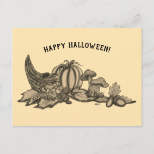 Cartão Postal Outono, Feliz Dia das Bruxas!