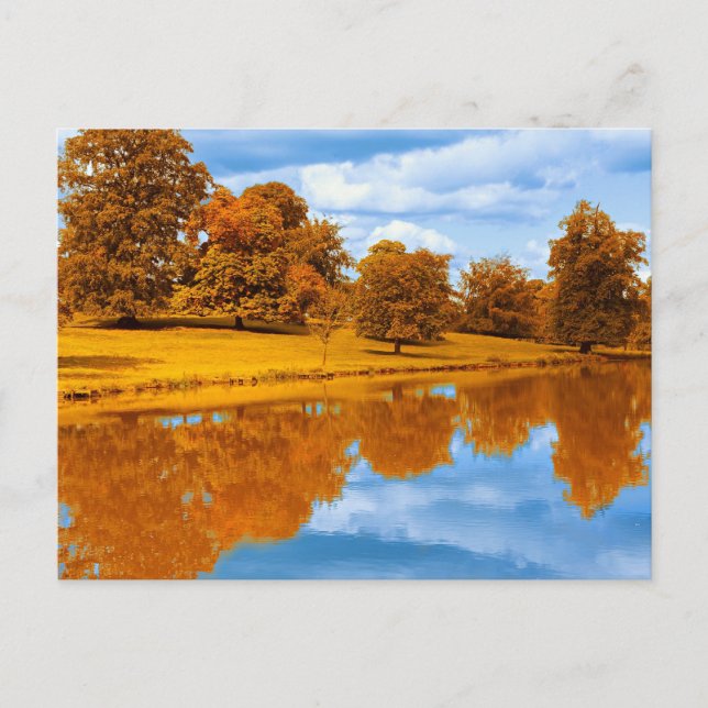 Cartão Postal Outono junto ao Lago (Frente)