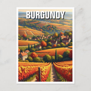 Cartão Postal Outono no Burgundy France Viagem