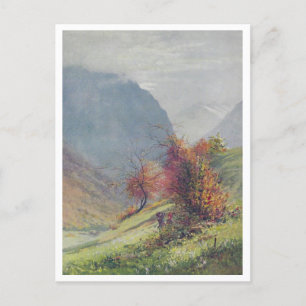 Cartão Postal Outono no Cartão-postal de pintura dos Alpes