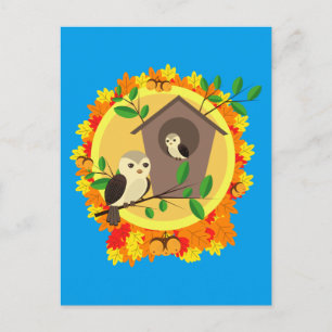 CARTÃO POSTAL OUTONO OWLS