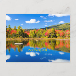 Cartão Postal Outono pelo lago, New Hampshire,