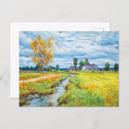 Cartão Postal Outono pelo rio Havel