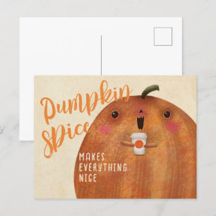 Cartão Postal Outono Pumpkin Spice Latino outono do Dia das Brux