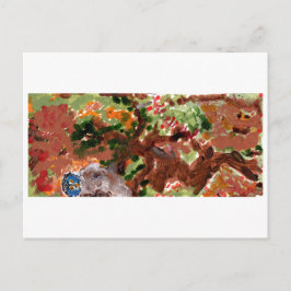 Cartão Postal Outra coruja de cara azul em um cartão-postal de á