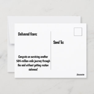 Cartão Postal Outro aniversário de órbita - Globe Party Hat