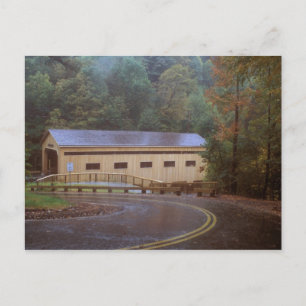 Cartão Postal Outubro Rain, Bissell Covered Bridge, Charlemont M