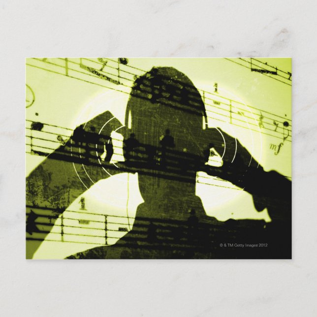 Cartão Postal Ouvindo música (Frente)