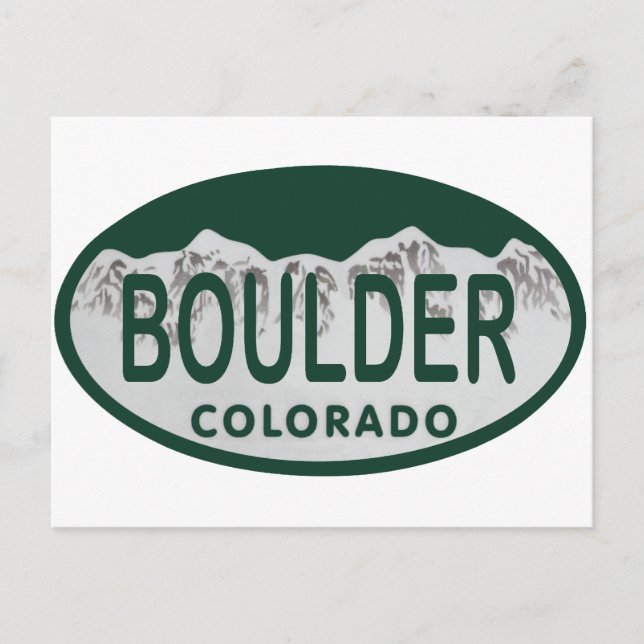 Cartão Postal Oval da licença de Boulder (Frente)