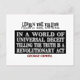 CARTÃO POSTAL OVAL ORWELL UNIVERSAL DECEITO
