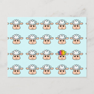 Cartão Postal ovelha arco-íris