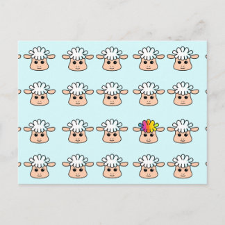 Cartão Postal ovelha arco-íris