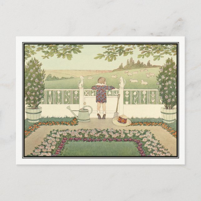 Cartão Postal Ovelha preguiçosa por H. Willebeek Le Mair (Frente)