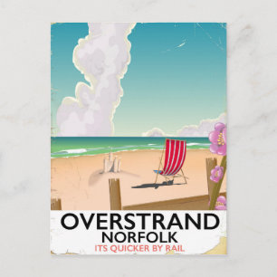 Cartão Postal Overstrand Norfolk Beach poster de viagens