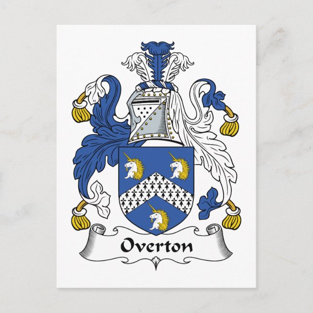 Cartão Postal Overton Family Crest (Frente)