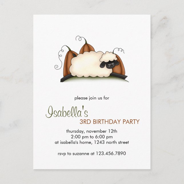 Cartão Postal Ovinos de outono (Frente)