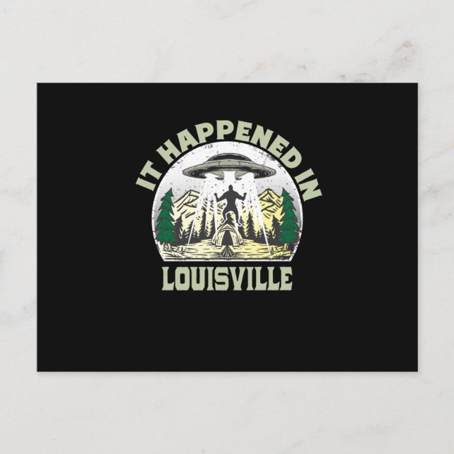 Cartão Postal OVNI alienígena Em Louisville (Frente)