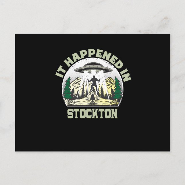 Cartão Postal OVNI de alienígena em stock City (Frente)