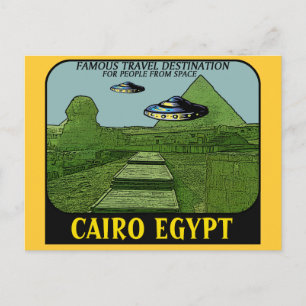 CARTÃO POSTAL OVNI ESTÁ SOBRE O CAIRO EGITO VIAGEM DESIGN