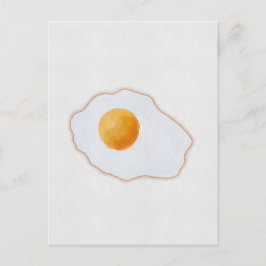 Cartão Postal Ovo Frito Estilo Aquarela Minimalista Arte Prin