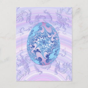 Cartão Postal Ovo Pintado Azul e Púrpura
