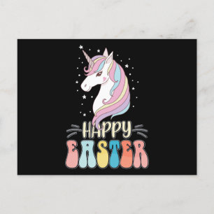 Cartão Postal Ovos de coelho coelho felz pascoa da Unicorn