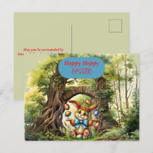 Cartão Postal Ovos de coelho de Páscoa feliz