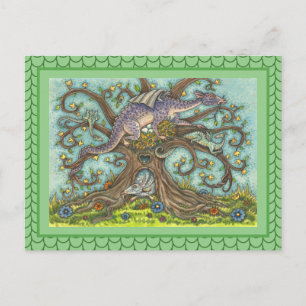 CARTÃO POSTAL OVOS DE DRAGÃO, LAIR MEDIEVAL, ARTE FOLK FANTASY