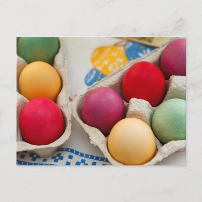 Cartão Postal Ovos de Páscoa Coloridos (Frente)