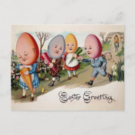 Cartão Postal Ovos de Páscoa Vintage