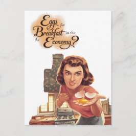 Cartão Postal Ovos de Retro para Café da Manhã nesta economia