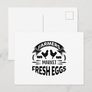 Cartão Postal Ovos frescos e fofos da fazenda