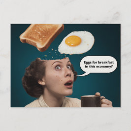 Cartão Postal Ovos Para Café Da Manhã, Economia Mulher Café Surr