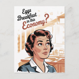 Cartão Postal Ovos para o café da manhã nesta economia