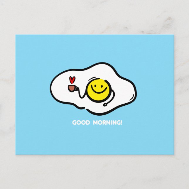 Cartão Postal Ovos secos bom dia (Frente)