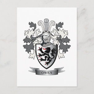 Cartão Postal Owen Family Crest Casaco de Armas
