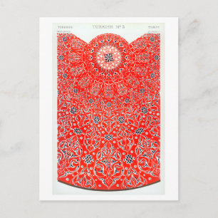 Cartão Postal Owen Jones Vintage Red Turkey Pattern Design
