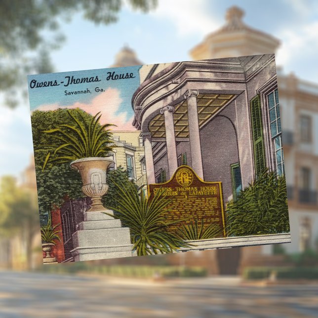 Cartão Postal Owens-Thomas House Savannah GA Histórico (Criador carregado)