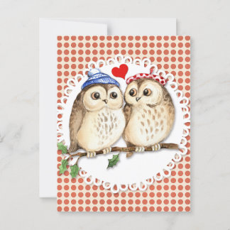 Cartão Postal Owl Love