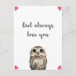 Cartão Postal Owl Sempre Te Ama