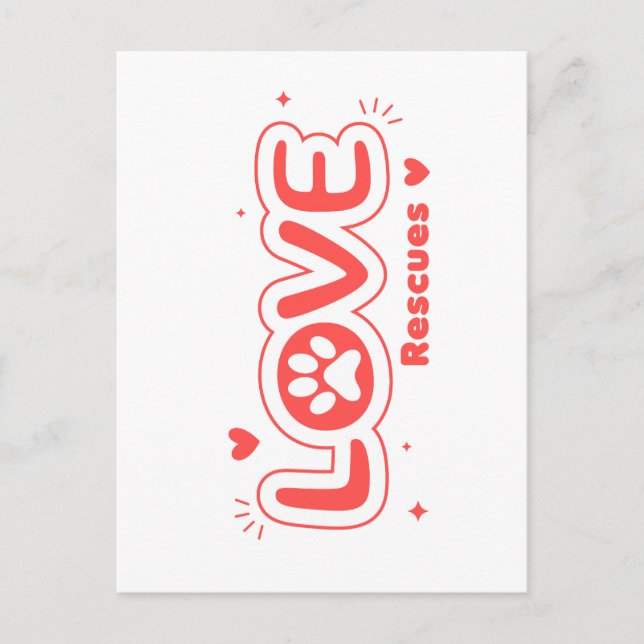 Cartão Postal OWRAssit Love Rescues (Frente)